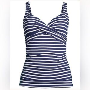 Lands End Striped Tankini Top